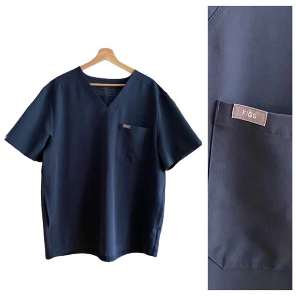 FIGS Slate Blue Chisec Three Pocket Scrub Top XXL